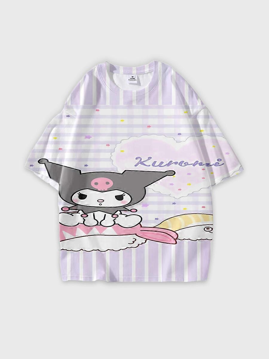 T-shirt round neck Cartoon Pattern loose short sleeve B232