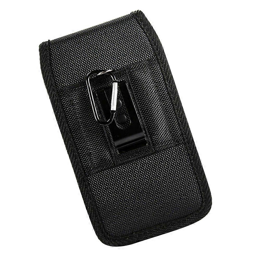 Nylon Phone Waist Bag with Belt Clip for Running and Storage Use Black 6.3 Inches