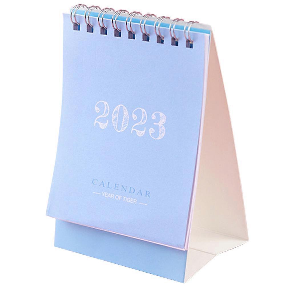 Skyblue 2023 Mini Desk Calendar for Home Use Paper Design Practical Creative Desktop Calendar 3.5 x 4.5 inches