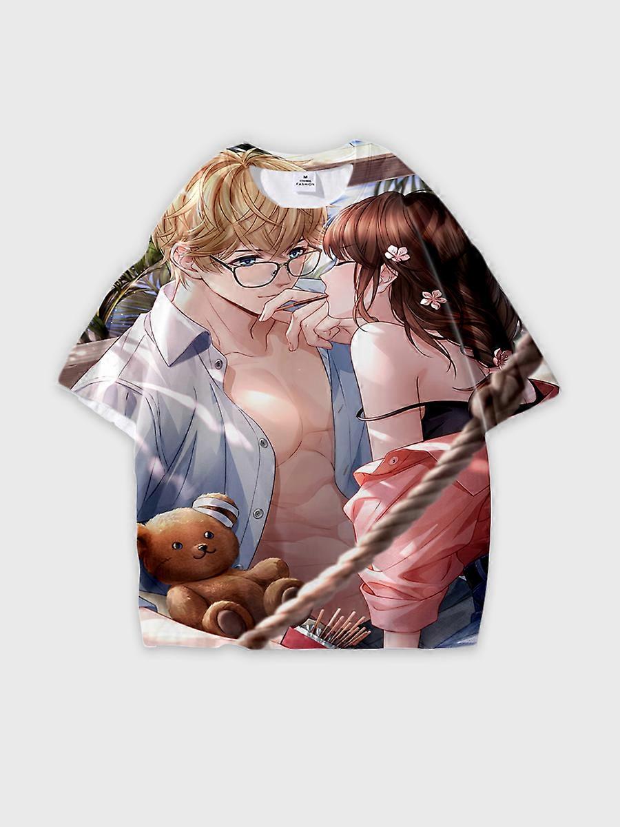 T-shirt round neck Role Pattern loose short sleeve E1638