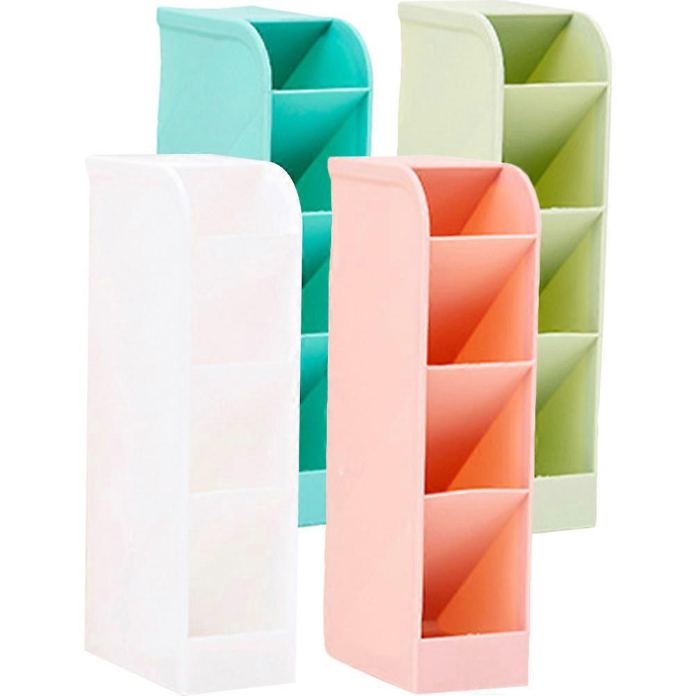 4Set Creative Plastic Pen Organizer Assorted Color Simple Style Suitable For Office Works And Students