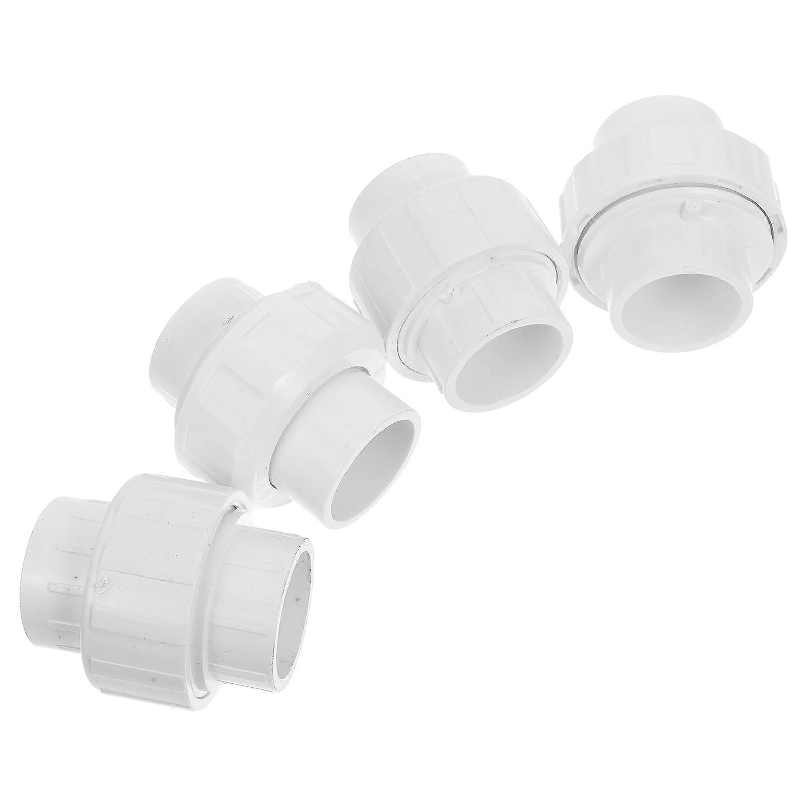 4pcs PVC Union Coupling Adapter Set for Water Irrigation Pipe Fittings Straight Connector Socket Union