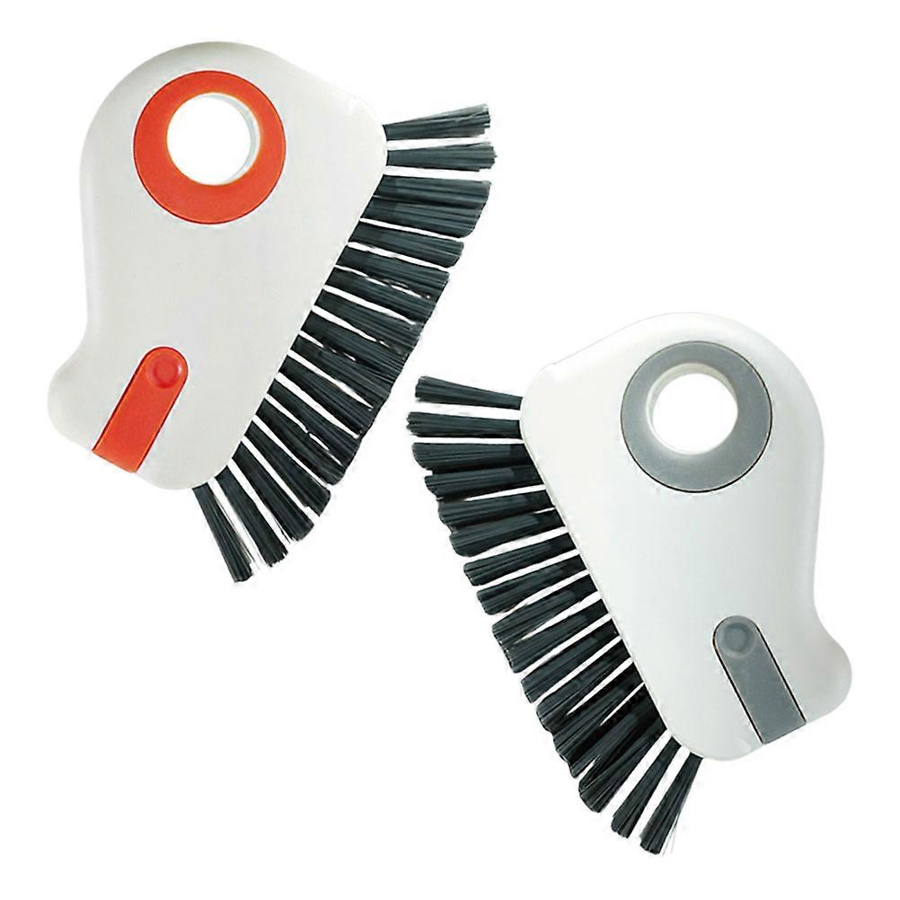Multifunctional Cleaning Brush Tool Window Maintenance Plastic Orange Rectangular 2Pcs