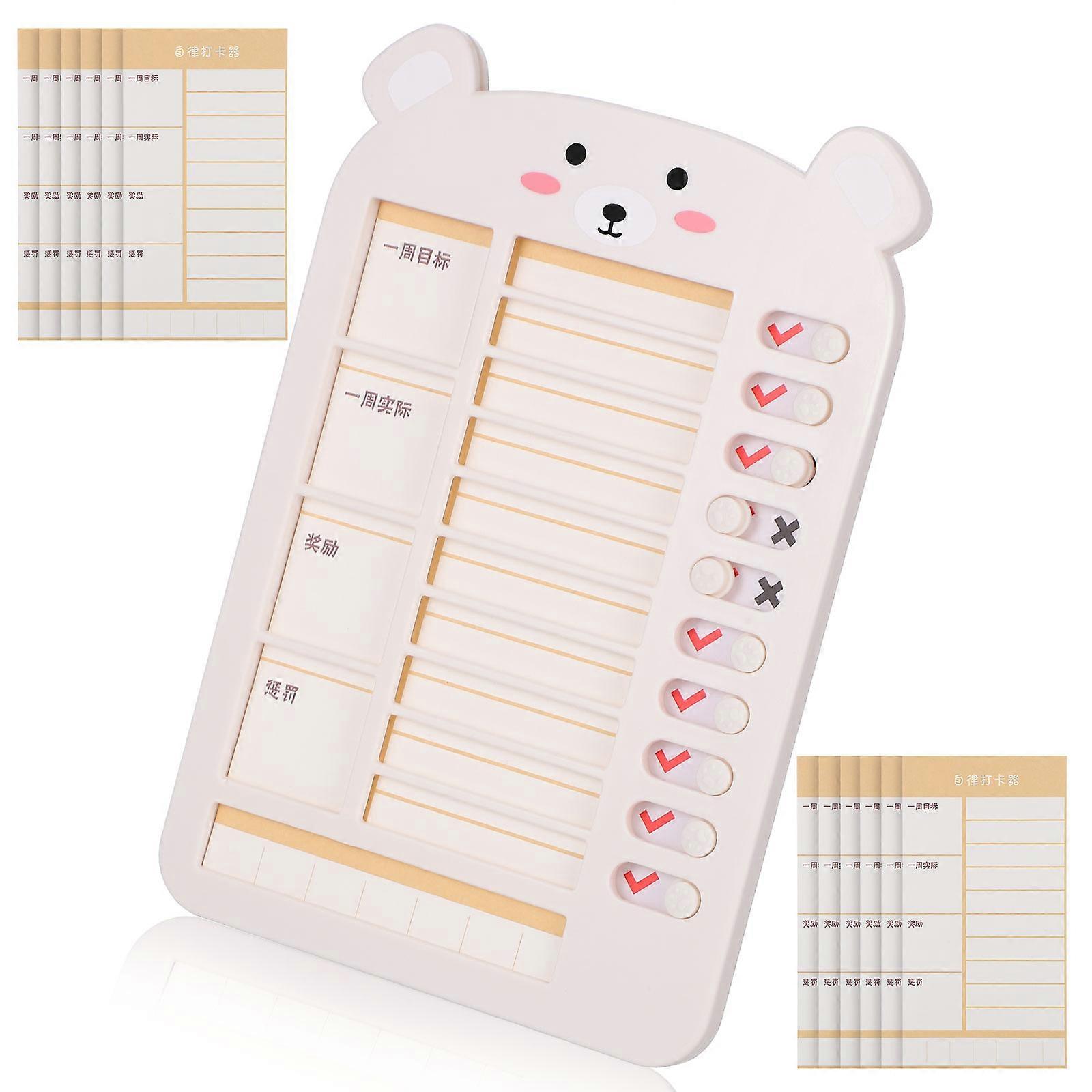 Weekly Planner for Women with SelfDiscipline Tracker and Punch Card Function for Daily Use Beige PP
