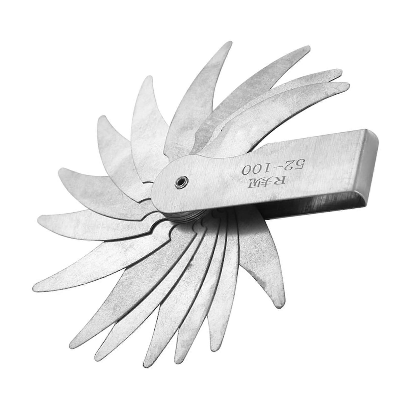 Radius gauge, stainless steel  radius  fillet  measuring tool for convex measurement with various ranges (R52100 mm)