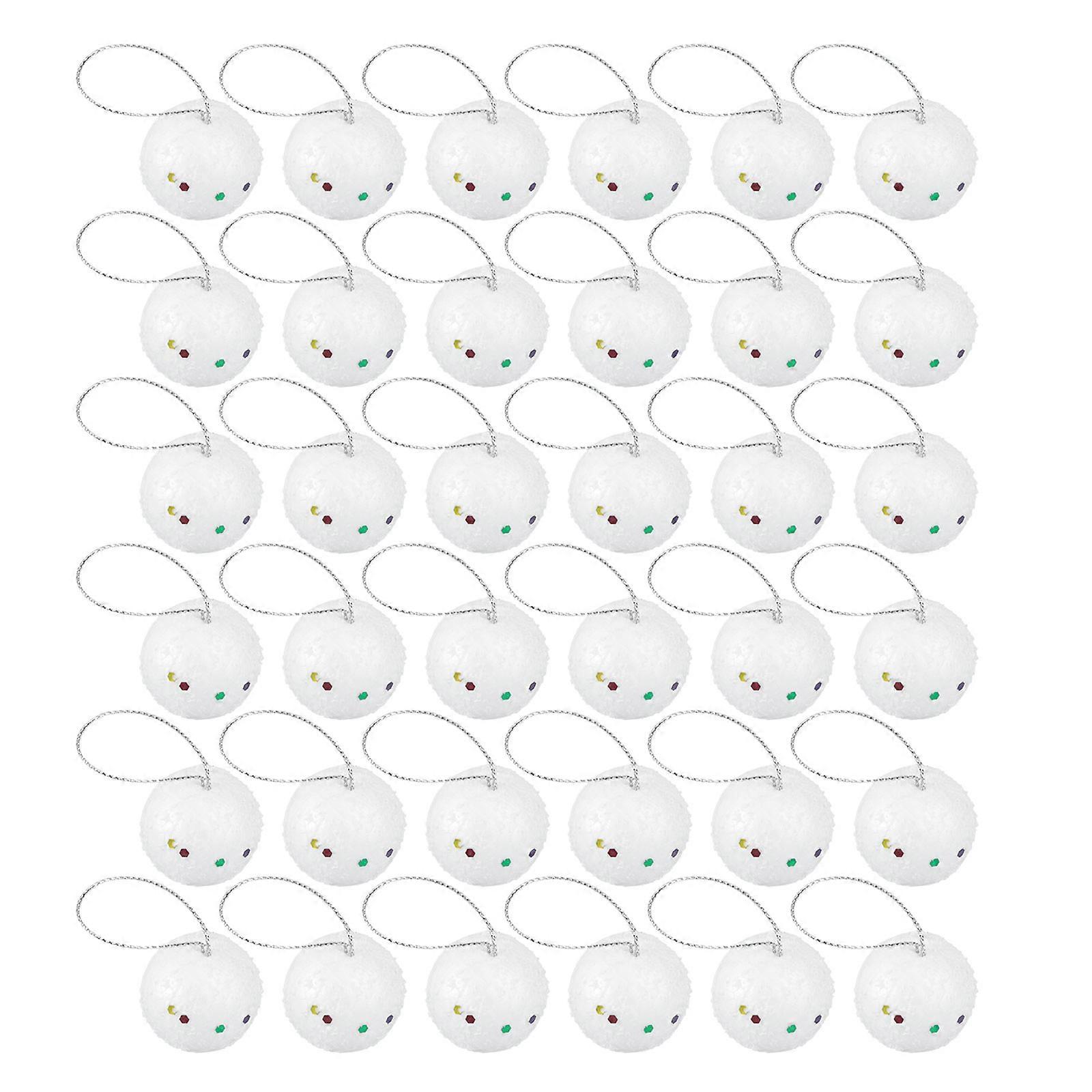 Christmas Snow Globe Decor Set 36PCS Foam White Festive Decorations for Tree 4CM