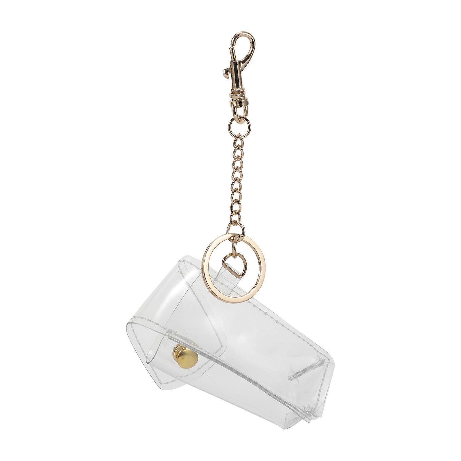 Clear Keychain Lipstick Fashionable Creative Pvc Pendant For Everyday Use 8.6x3.7x2.5cm Stable Suspension 1Pc