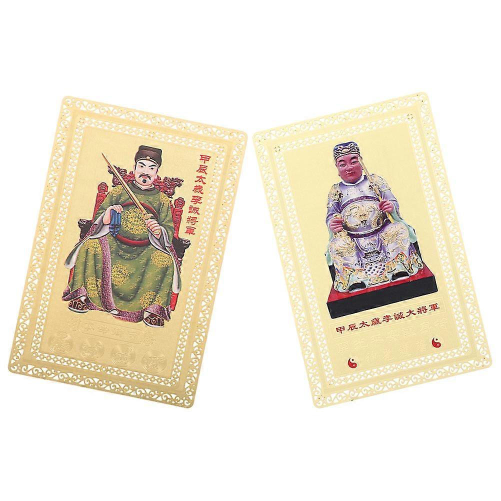 General Auspicious Cards 2Pcs For Migrant Workers Assorted Color Removes Evil Spirit
