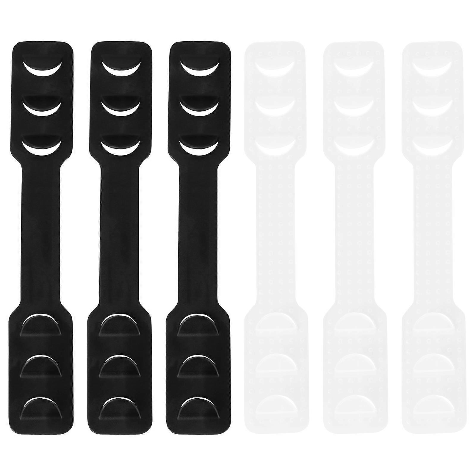 Reusable Mask Hanging Hook with PE Material Soft Flexible AntiSlip Pad for Adults Kids Black 6 Pcs