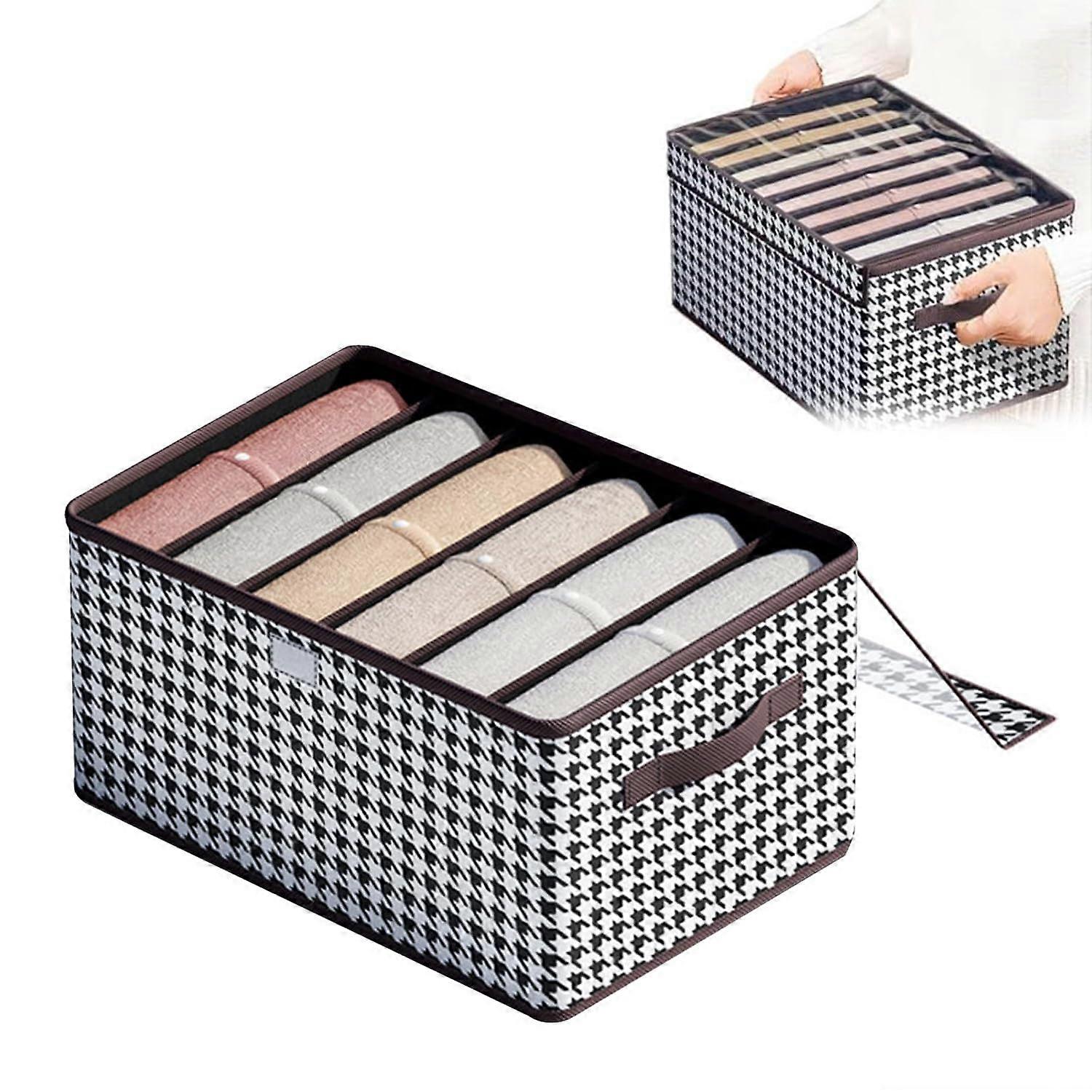1 x Drawer Storage Box with Handles, Foldable Basket for Clothing, Blankets, Toys, Wardrobe, Closet Storage