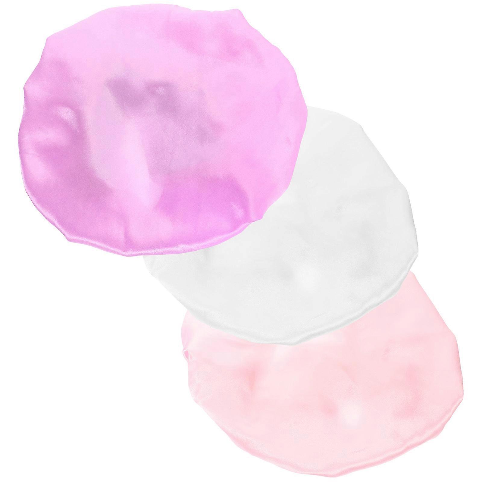 Hair Bonnets 3Pcs Kids Elastic Bonnet Sleep Caps Infants Assorted Color Comfortable Sleep Protection