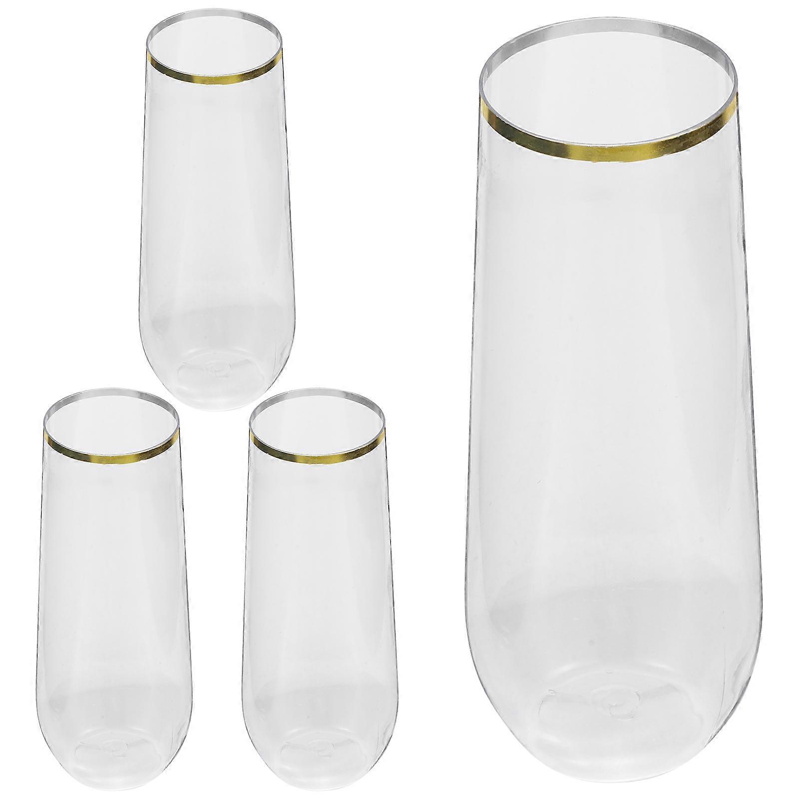 Drinking Glasses 4Pcs Clear Cup Unbreakable Design For Anniversaries 14.5X5X5CM Stylish Appearance