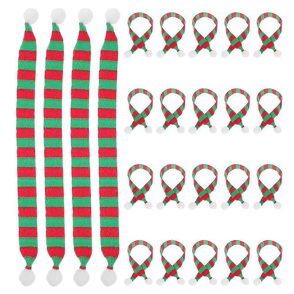 Mini Christmas Scarves 24Pcs Ideal For Holiday Decorations And Craft Projects Multi Color Soft Fabric