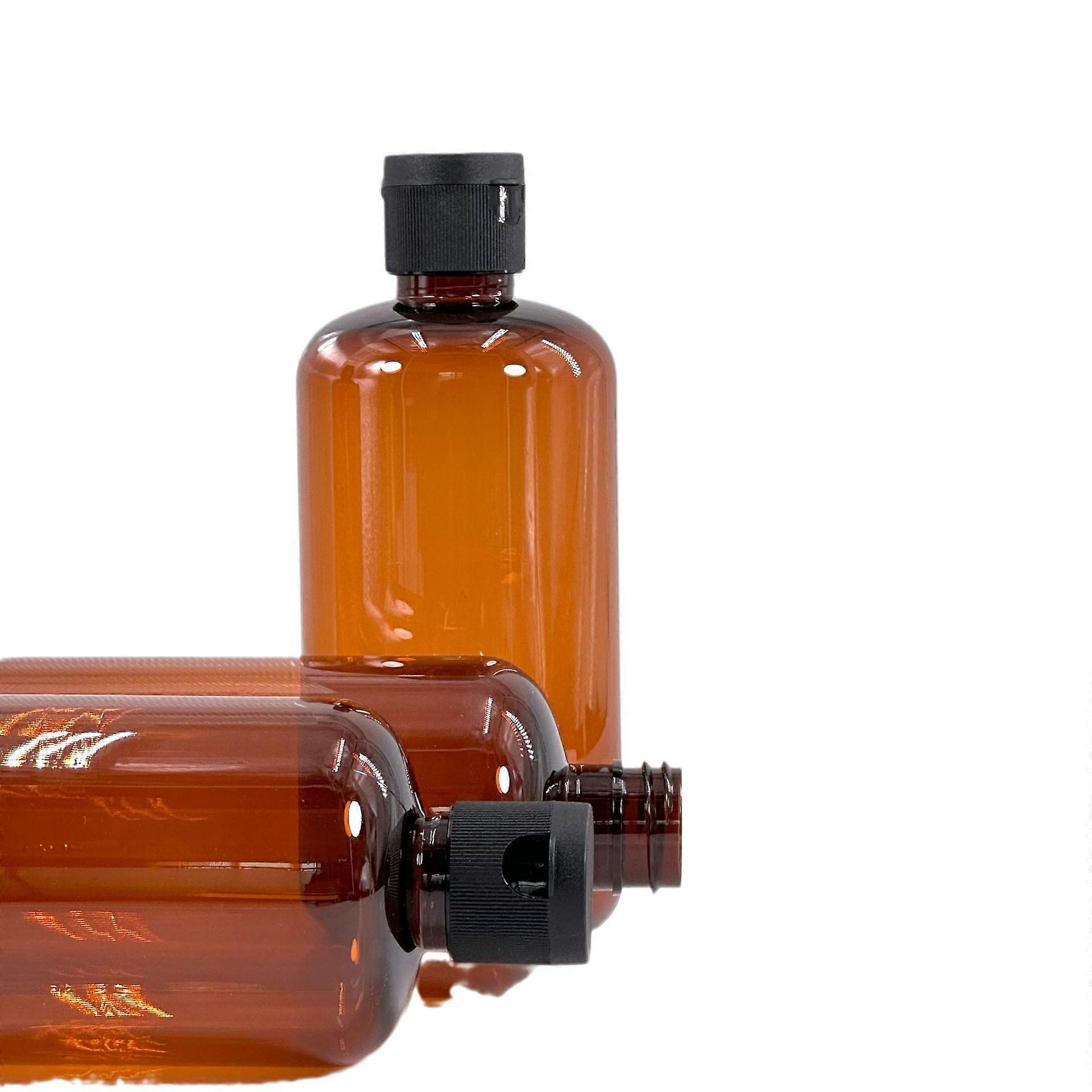 3 Pack Empty 16 oz. PET Plastic Cosmo Round Bottles with Black Press Disc Caps