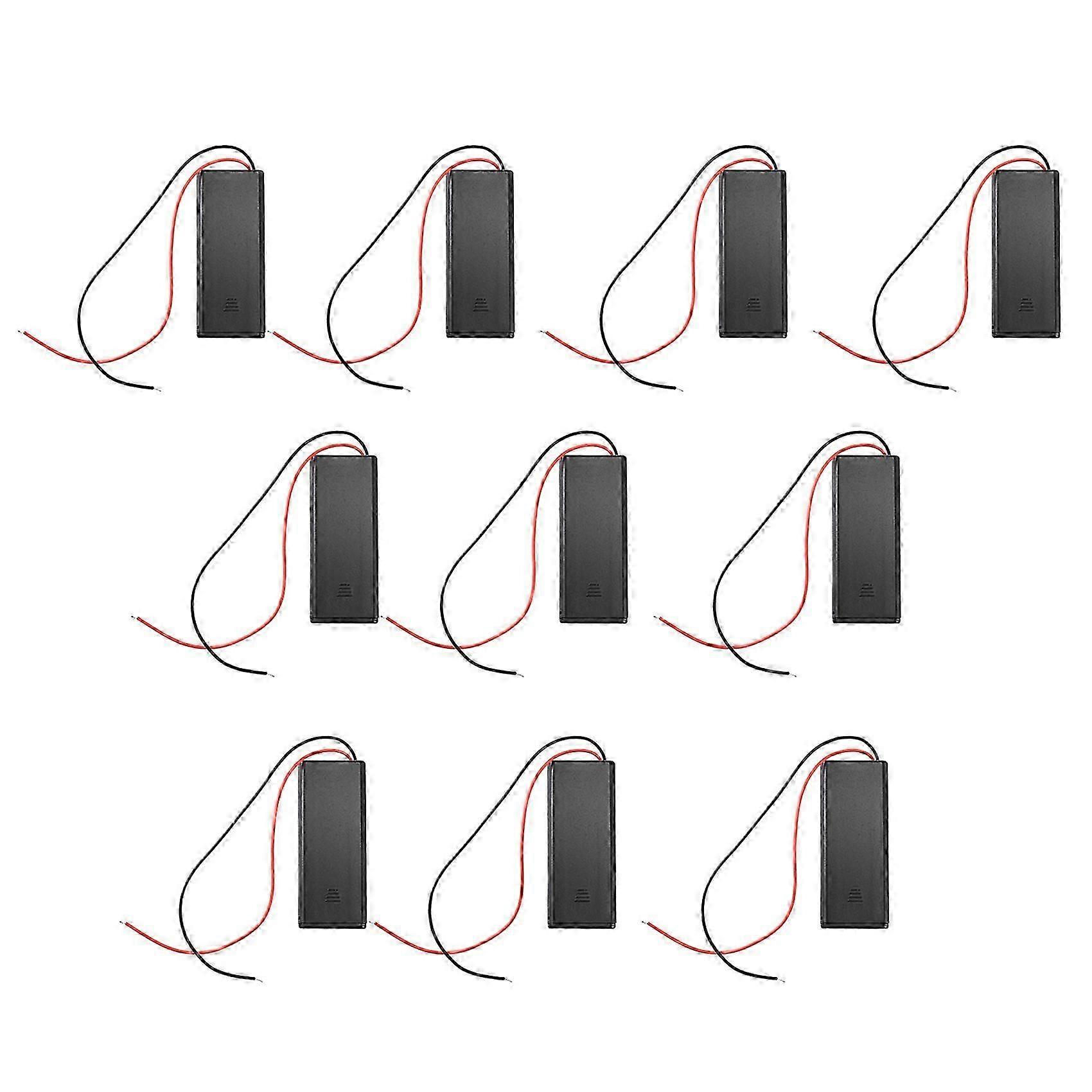 10/Pcs 2 AAA Battery Holder with Switch ON Off and Back Cover