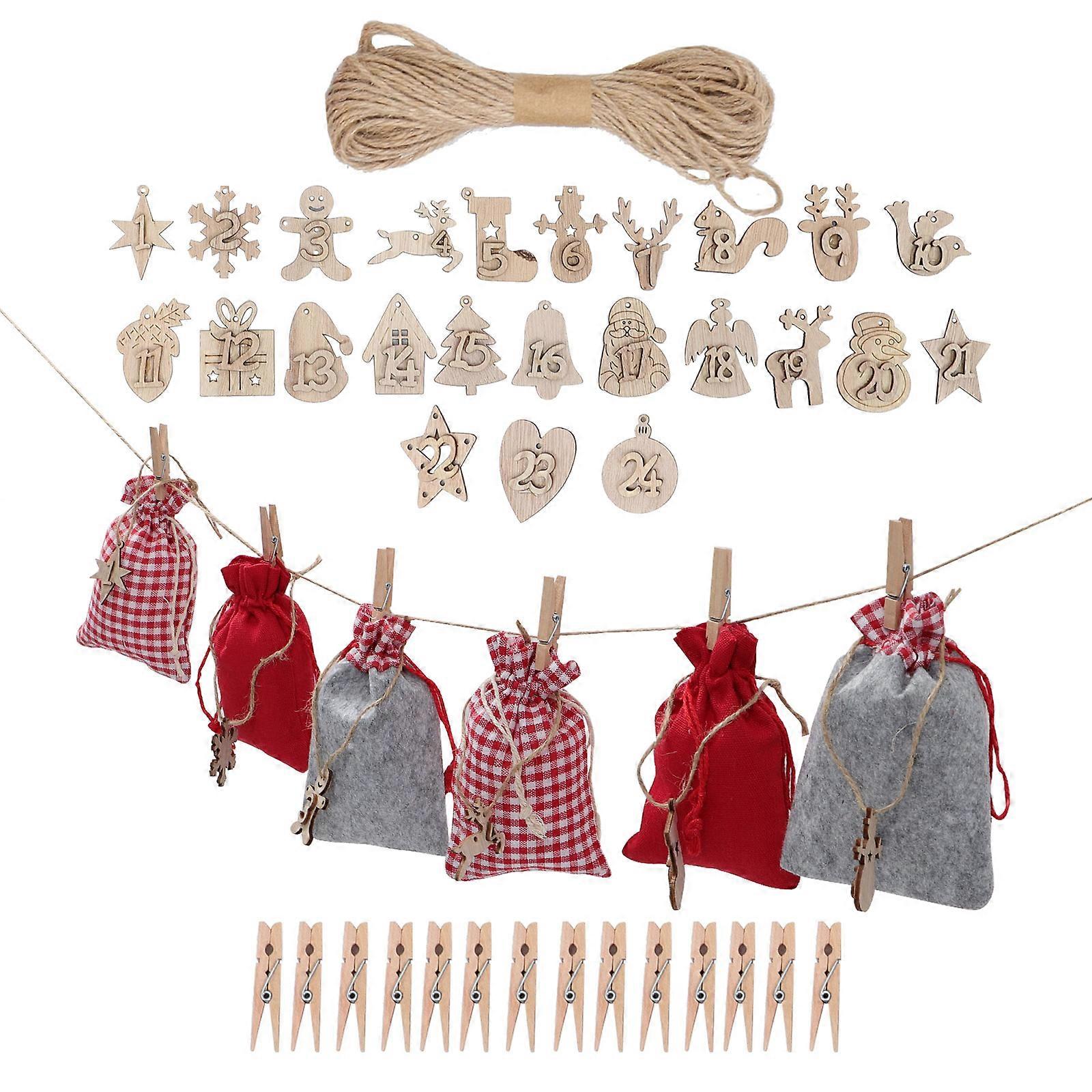 Advent Calendar Party Bags for Holiday Candies and Small Toys