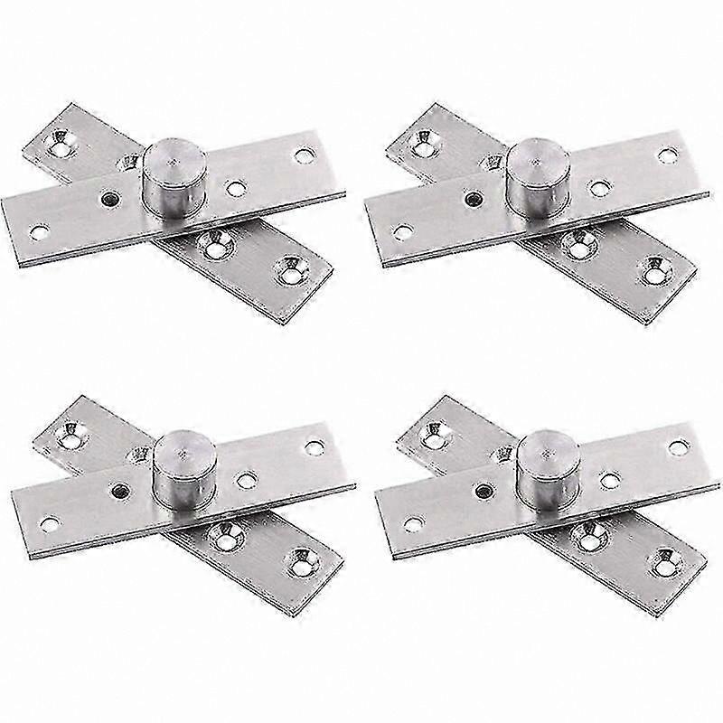 4PCS 360° Rotating Pivot Hinges for Cabinet and Hidden Door Applications in Stainless Steel Finish