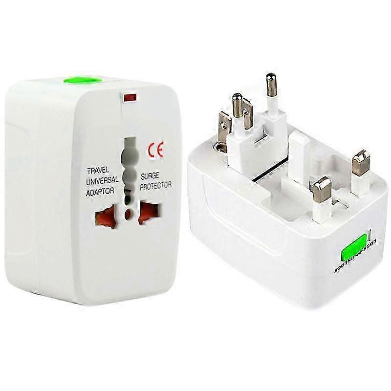Plug Adapter, Universal EU US AU Travel AC Power Adaptor Plug(White)