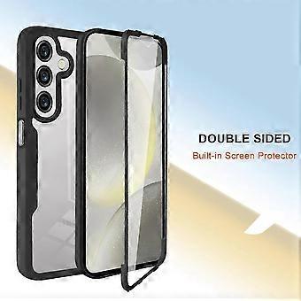 For Samsung Galaxy A26 5G Phone Case Acrylic TPU Transparent Phone Protective Case with PET Screen Film - Black (Black)