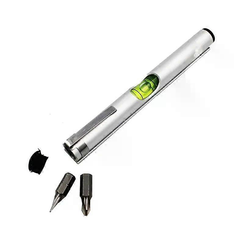 Spirit Level Pen Shape Phillips Notch Bubble Level Magnetic Screwdriver 14.2cm Level Measuring Tools