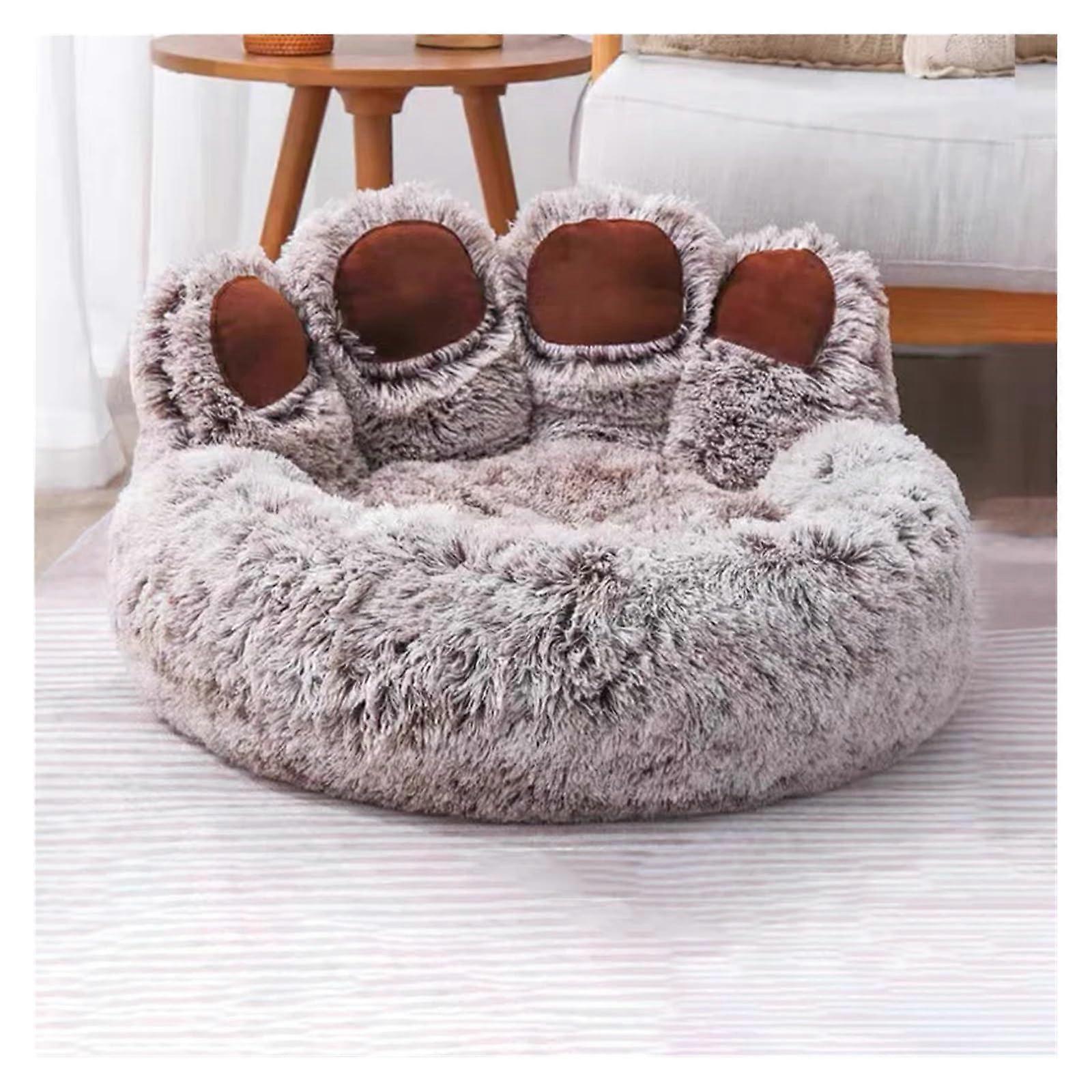 Cute Bear Paw Dog Bed Plush Winter Warm Mat Pet Kennel Large Dog XL 90cm