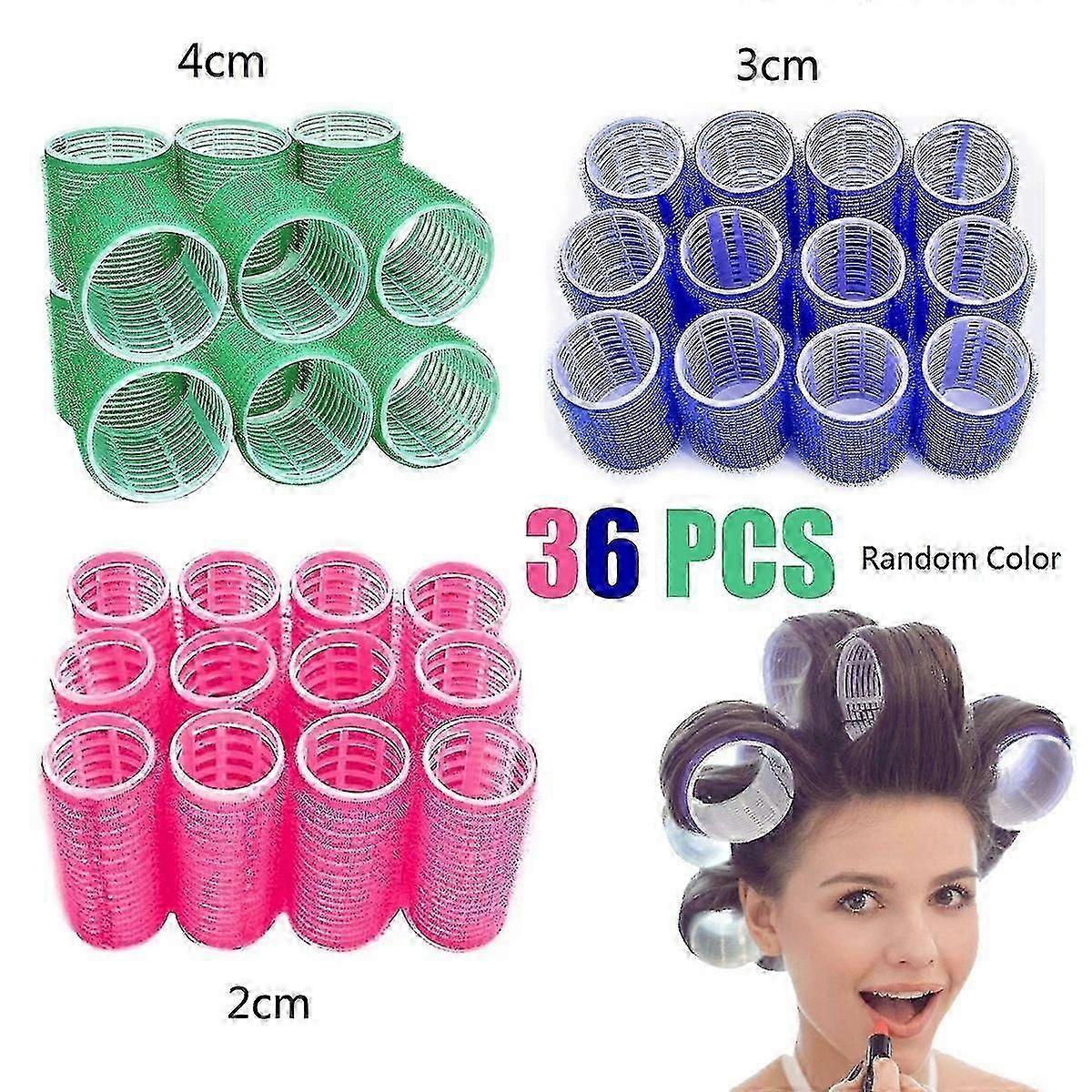 Jumbo Velcro Hair Rollers Set - 36 Pieces for Big, Bouncy Curls in 3 Sizes - Easy Salon-St