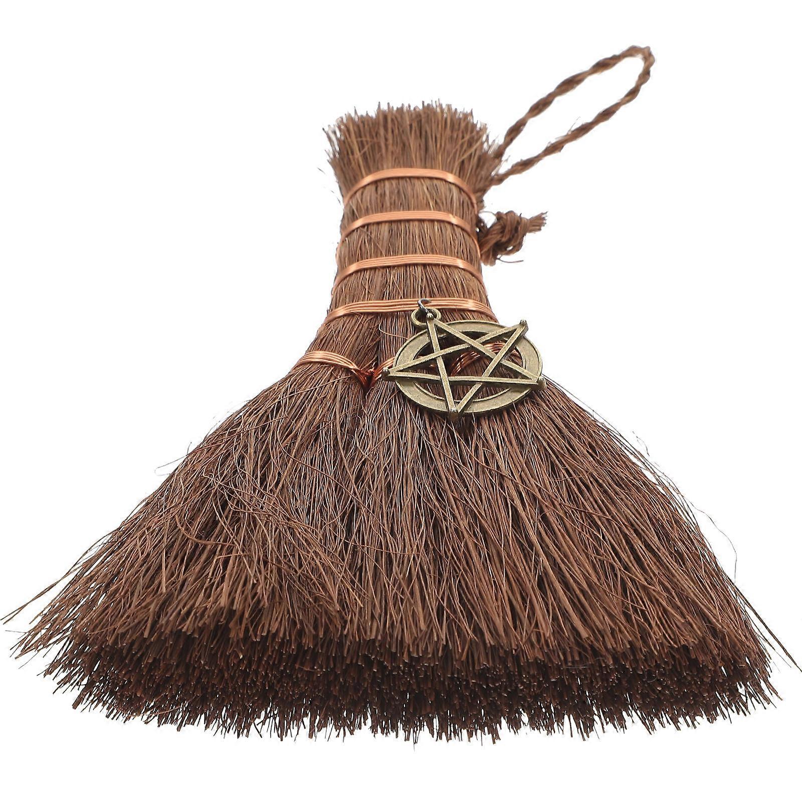 Elegant Handmade Witch Broom Pendant Halloween Car Hanging Decor Garden Party Crystal Accessory