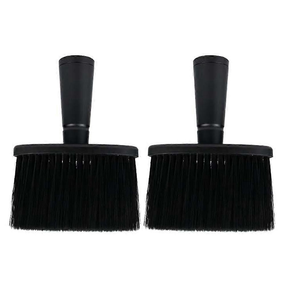 Professional Hair Duster Brush 2Pcs For Barbers And Men Ergonomic Handle Black Durable Design Suitable For Salon Use