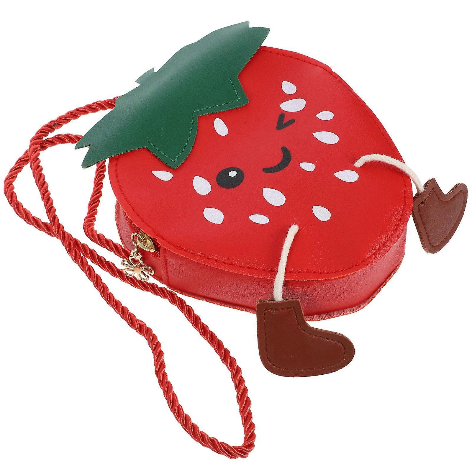 Elegant Jordbær Crossbody Veske For Små Jenter Perfekt For Feiring Anledninger 18X13X5Cm Oppbevaring 1 stk