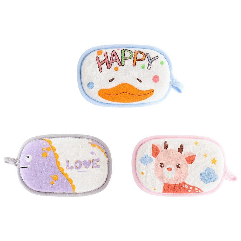 子供ボディスクラブ3Pcs漫画バススポンジ赤ちゃん用13.5X8.5CM入浴に最適な色