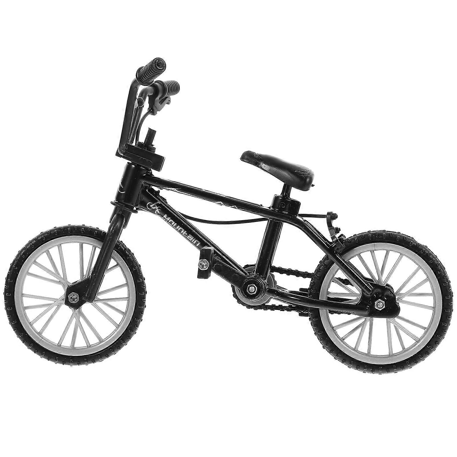 Miniature Black Bicycle Model for Dollhouse Decor – Realistic Mountain Bike Simulation with Bar Brake, Ideal for Miniature Landscapes and Gift Ideas