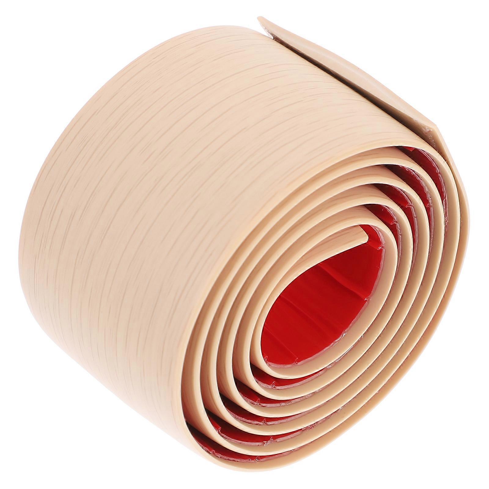 PVC Floor Edging Trim Strip for Decoration Light Yellow Durable Flexible with Self Adhesive 0.5 inch Wide