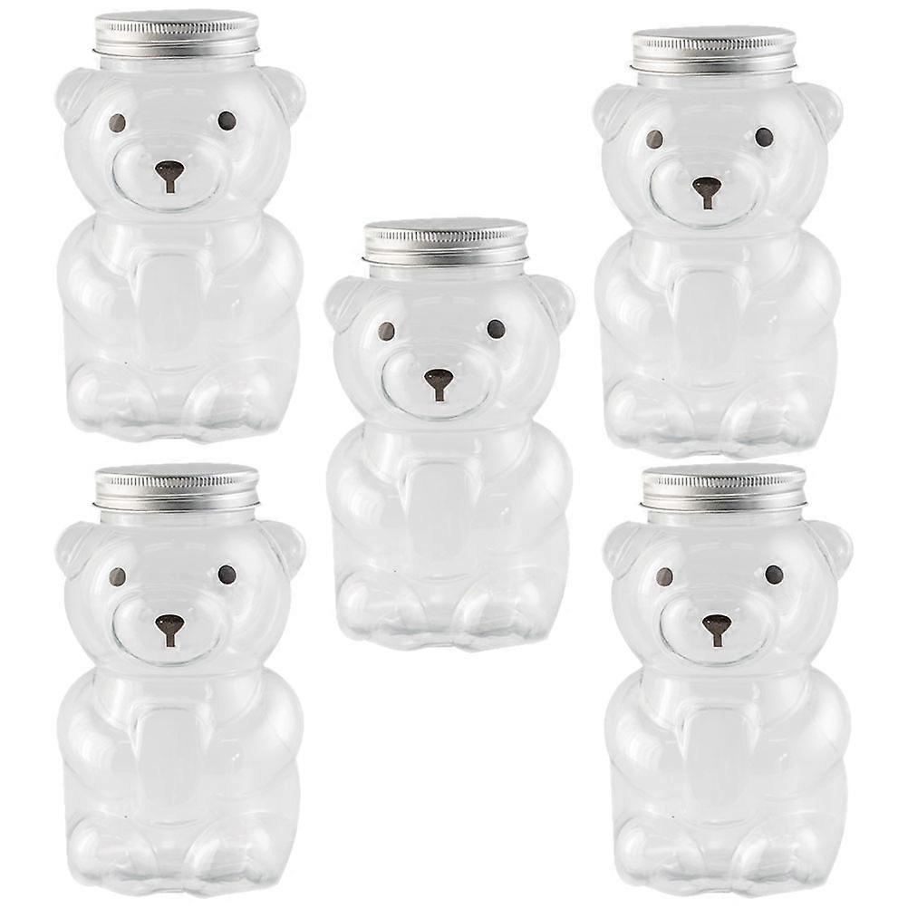 Portable 5Pcs Juice Storage Bottles Ideal For Family Sharing And Outdoor Use Featuring A Bear Shape Design