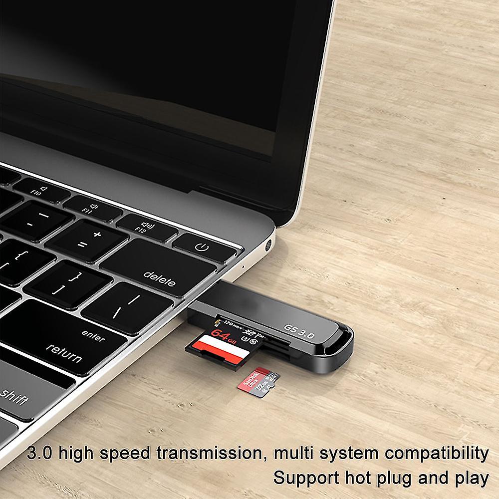 C307 Usb 3.0 Portable Card Reader For Sd, Sdhc, Sdxc, Microsd, Black