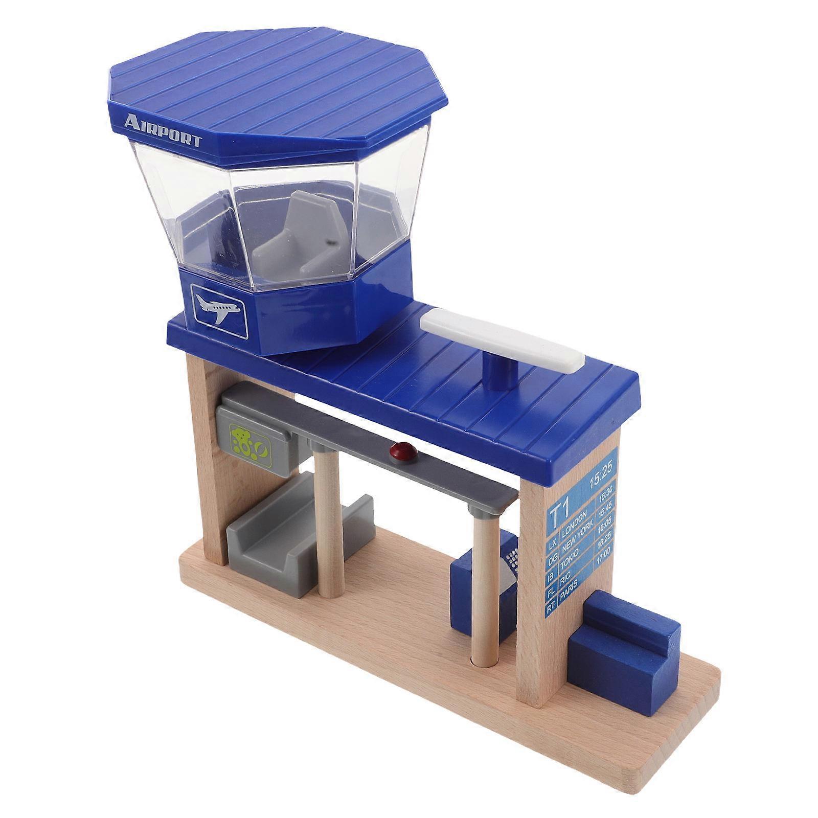 Wooden Role Play Airplane Station Playset Interactive Educational Toy for Enhancing Fine Motor Skills Cognitive Skills and Creativity