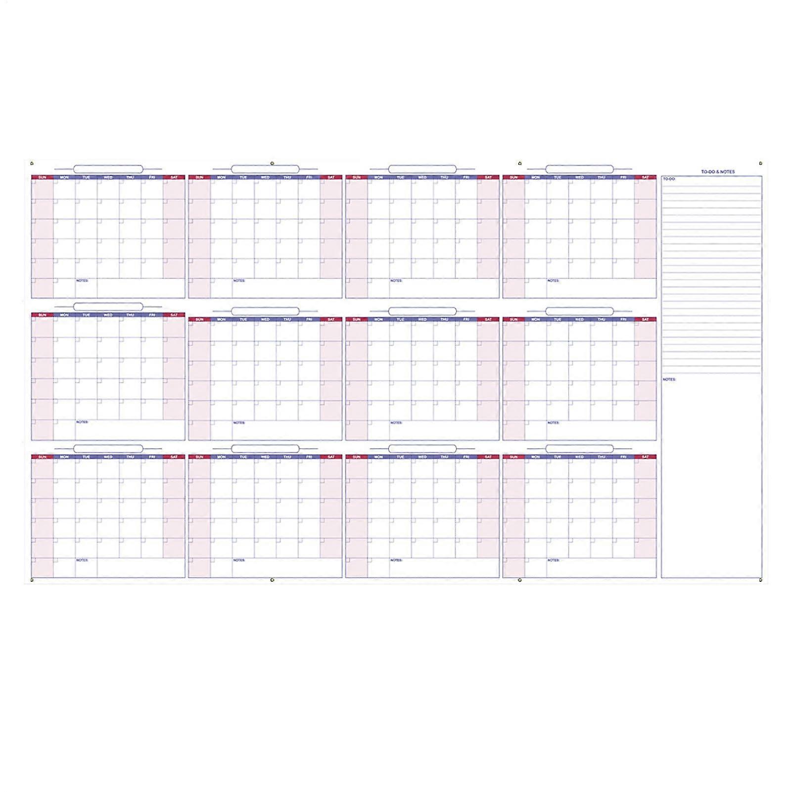 Dry Erase Wall Calendar 34.2 x 60 Inches, Large Reusable Whiteboard, Monthly Planner for Office and Home