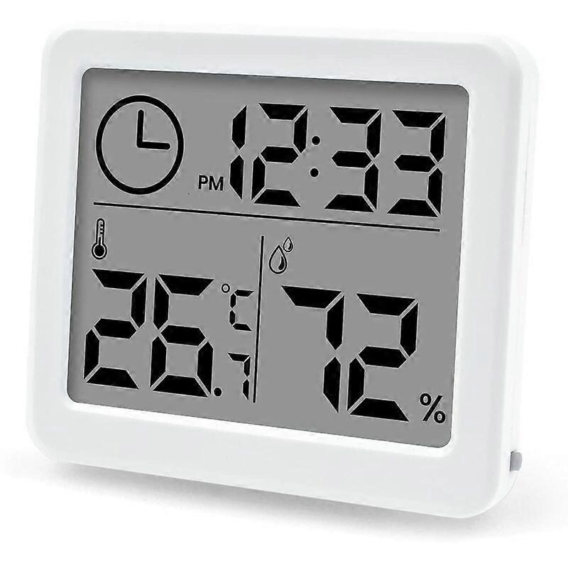 High Precision LCD Thermometer Hygrometer Monitor with Indoor Humidity Time and Thermometer for Office Greenhouse