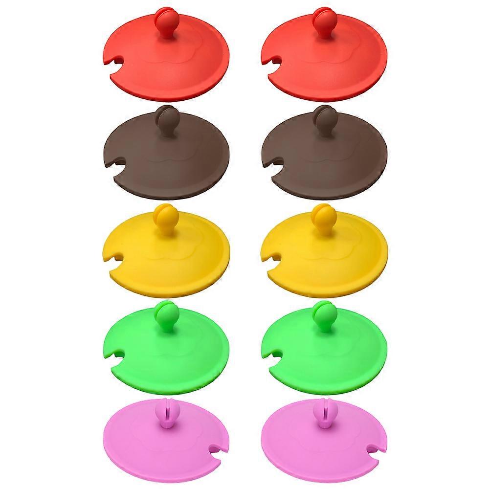 Silicone Drinkig Lids 10Pcs For Home And Travel Assorted Color Sealing And Dustproof