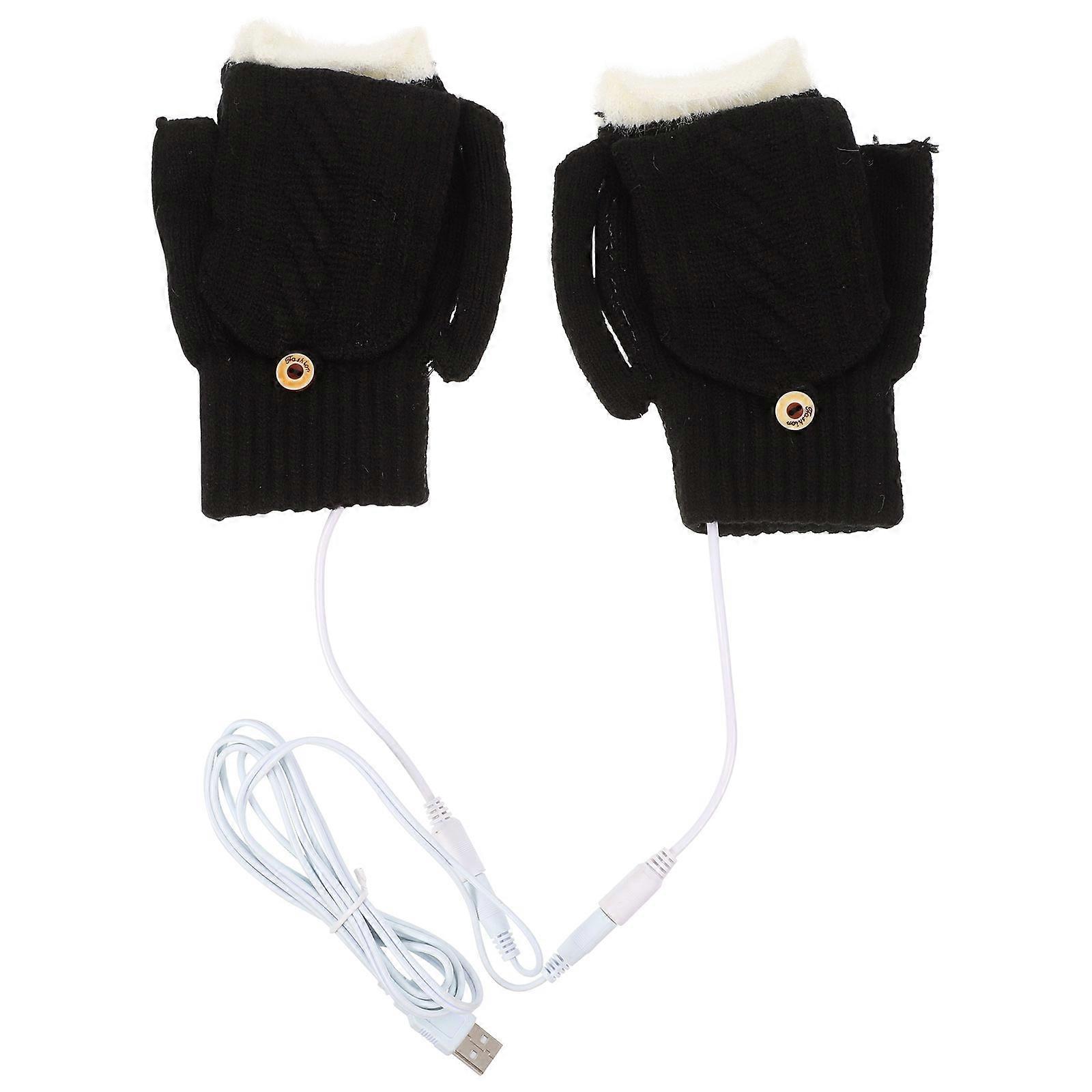 Ensemble de gants chauffants électriques conçus pour les hommes et les femmes, parfaits pour Noël et la fête des pères en noir 1 paire