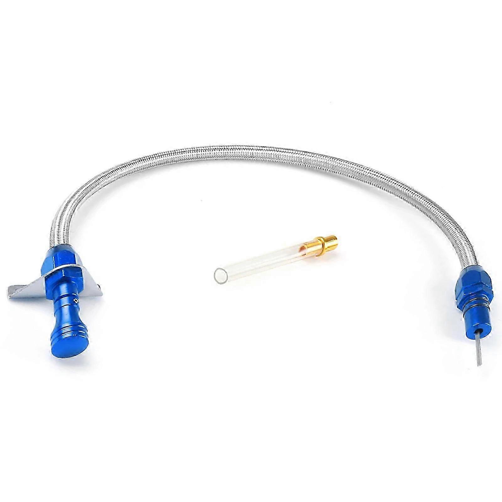 Transmission Dipstick Easy Installation Replacement Flexible Transmission Dipstick for SBC BBC 350  Blue