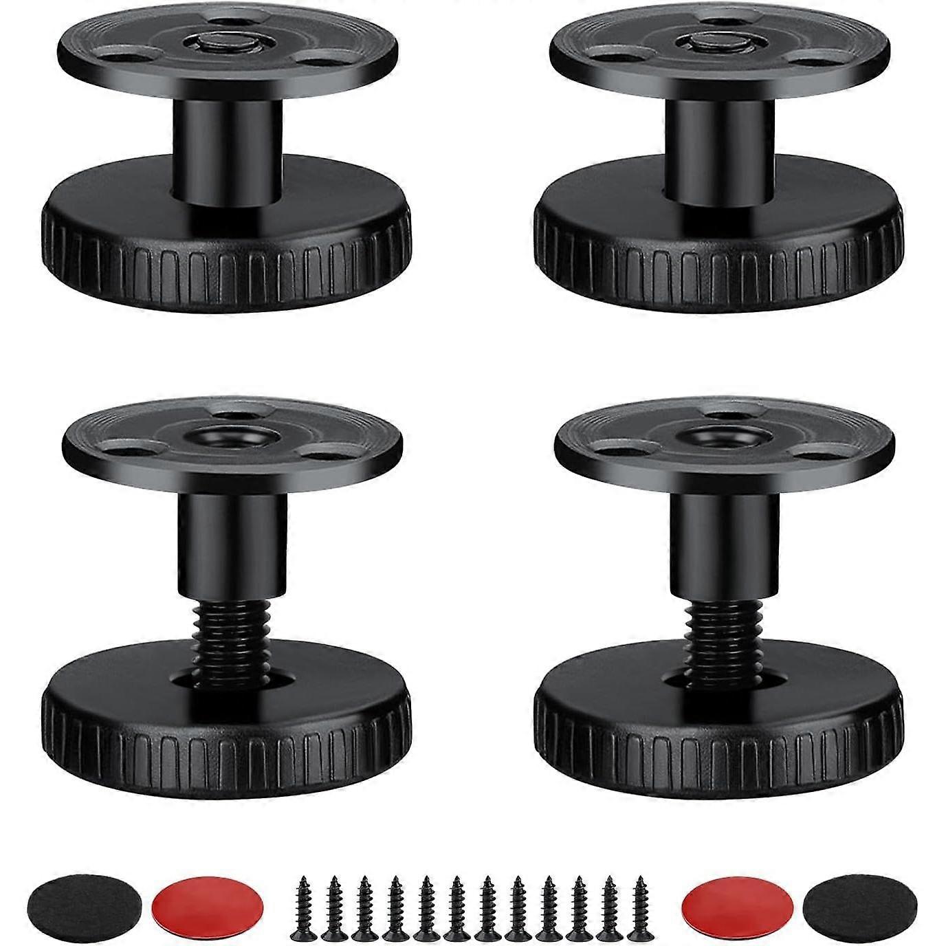 Adjustable furniture legs 27-40mm - Set of 4 with anti-scratch pads, easy installation by drilling or self-adhesive method
