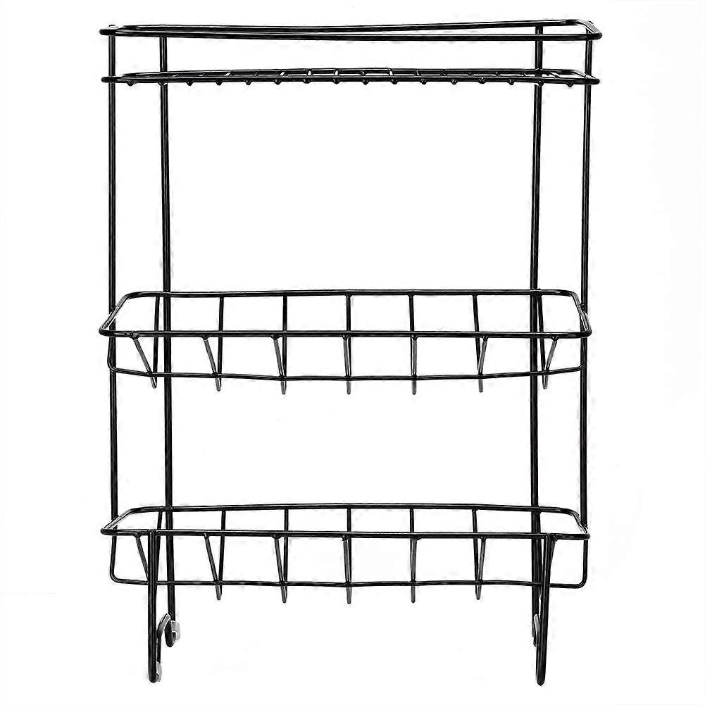 Simple three-tier spice rack for kitchen, bathroom, wrought iron