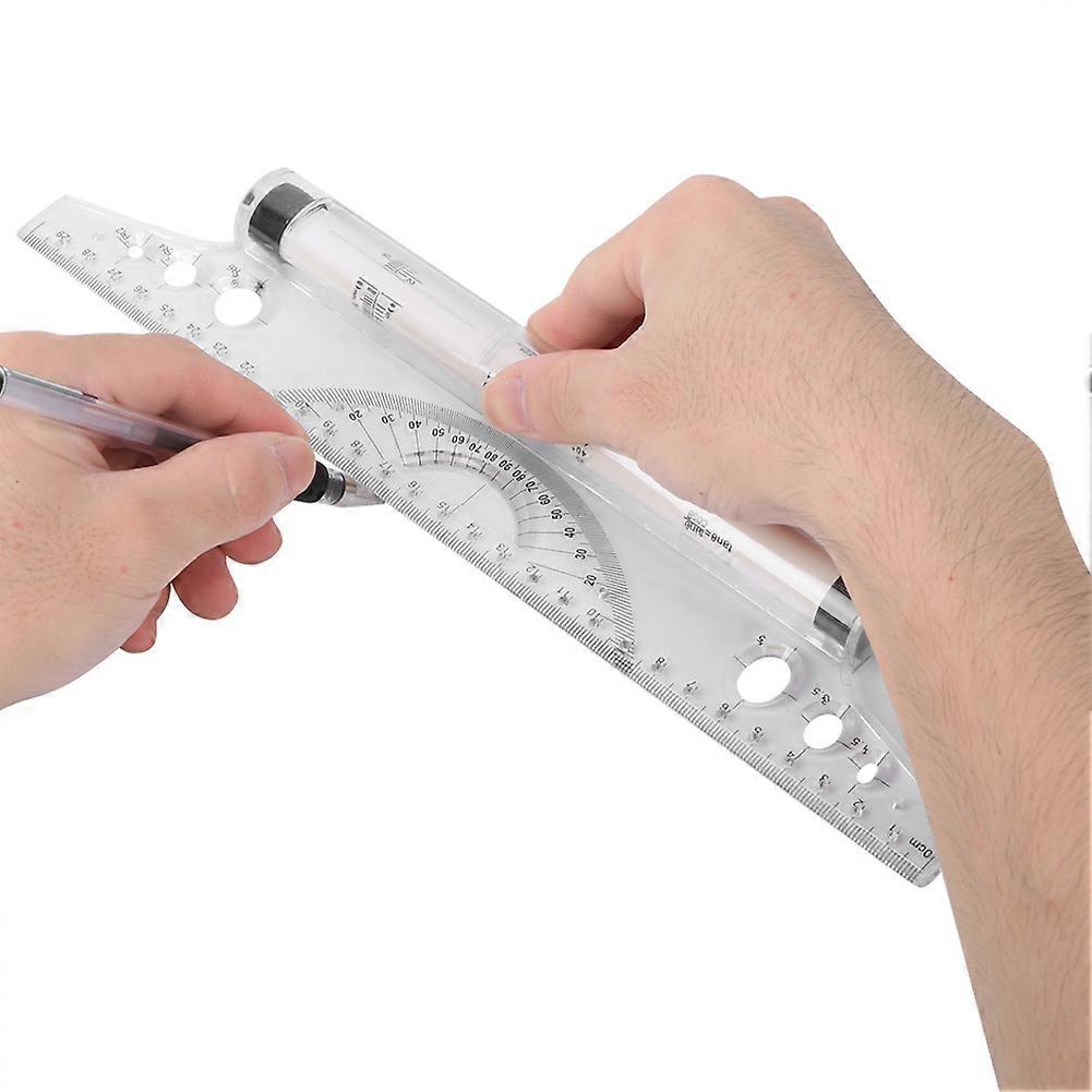 30cm Parallel Roll Ruler – PVC Plastic Drafting Angle Tool