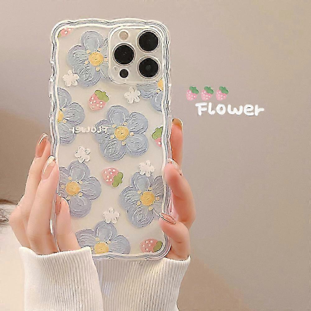 Anwenden auf Retro Süße Sommer Ölgemälde Blume Transparente Handyhülle Für Iphone 14 13 11 12 Pro Max Xr Xs Max 7 8 Plus Case Niedliche Hülle Handy