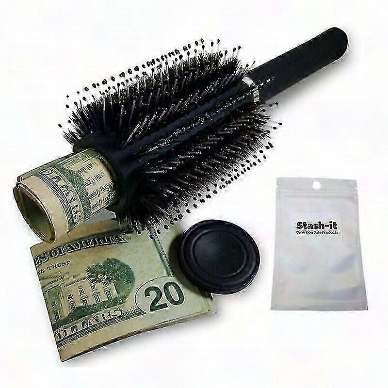 Hair Brush Diversion Safe Stash Can with Smell Proof Bag - Hidden Container Secret Safe Box