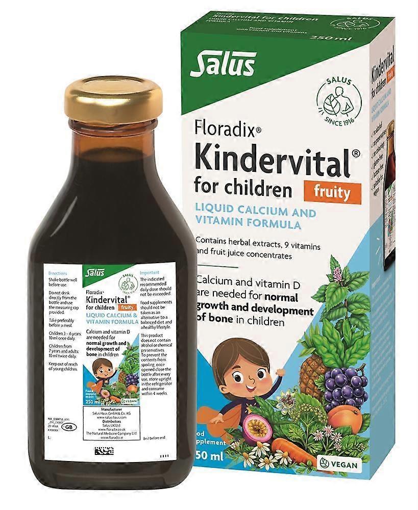 Floradix New Improved Kindervital for Children Fruity Formula 250ml - 4 Pack