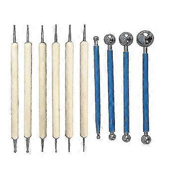 10-Piece Dotting Tool Kit with Steel Ball Styluses for Nail Art Design and DIY Manicure