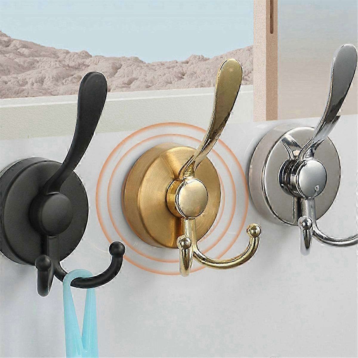 Double hook for clothes - Reusable stainless steel sucker with rust-proof