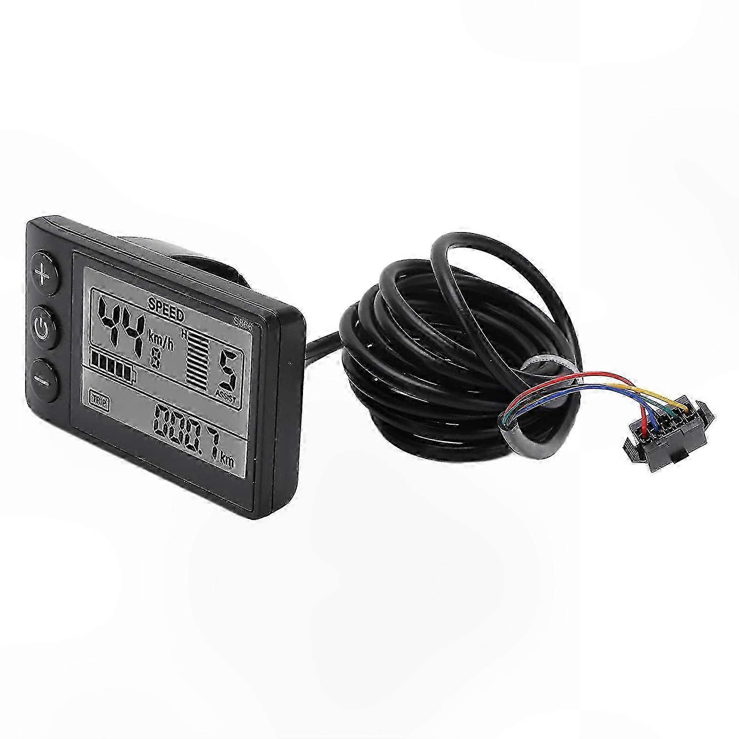 LCD Display for Electric Bike with 22mm Handlebar Mount - Black Panel for SM Plug Compatibility