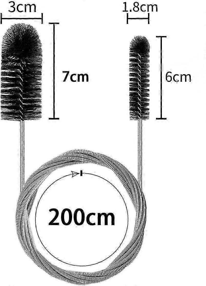 Cleaning Brush 200 cm Small Long Brush Sink Brush Flexible Pipe Cleaning Brush Two-Headed Fine Brush Long And Fine Cleaning Brush For Drain Hole